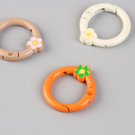 Carabiner Metal "Flower" set 4 pcs 3x2.6 cm-1