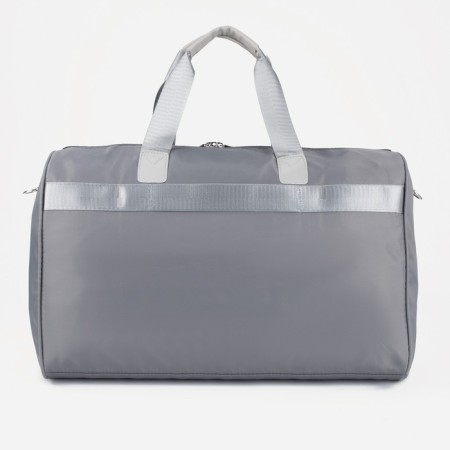 Road bag with lightning, external pocket, long belt, suitcase holder, gray color.-1
