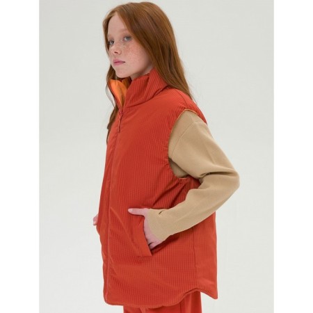 Vest for girls, height 122 cm, orange color-7