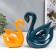 Souvenir Ceramics "Swans Blue and Orange" Gloss Set 2 pcs 14x6x15 15x20x20 cm