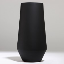 Black glass flower vase of “Gloria” of black glass 27 x 14 x 14 cm