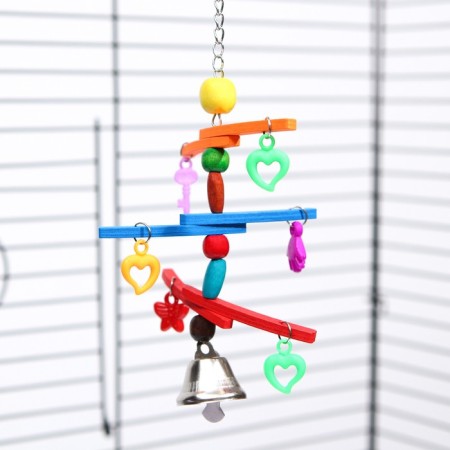 Toy for birds "keychain", mix-8