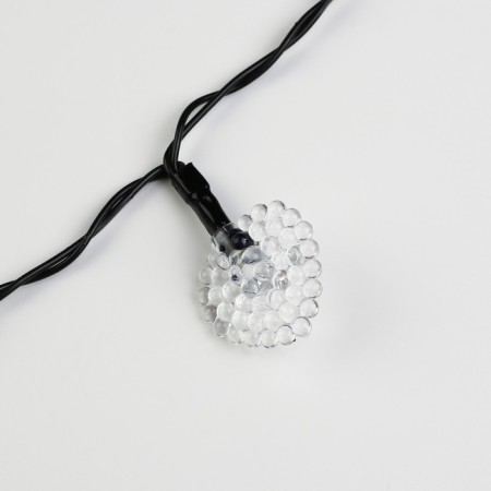 Garland “thread” 4.5 m with nozzles “heart”, IP44, dark thread, 30 LED, white glow, 2 modes, solar battery-4