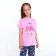 Pajamas (T -shirt, breeches) for girls, pink/blue color, height 122 cm