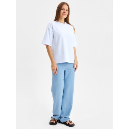 Women's T-shirt Minaku Oversize Fit: White Color, Rr. 46-1