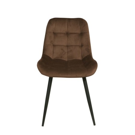 “Quarter U” chair, velor tenerife chocolate / black metal-3