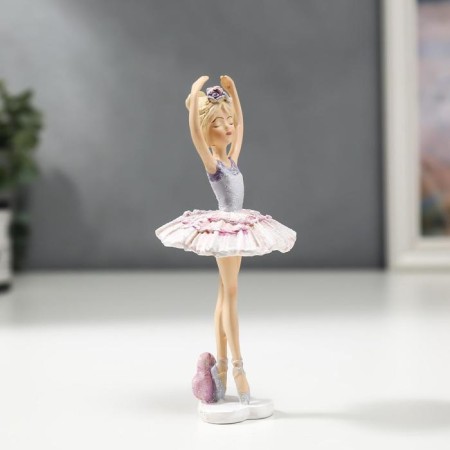 Polystone souvenir "Ballerina - pink -blue dress" 13.5x5x6 cm-2