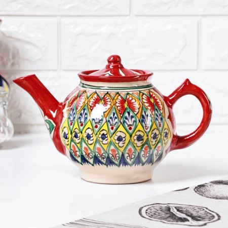Rishtan ceramics "Patterns", 1000 ml, red-3