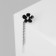 Earring "Kaff" Flower, chamomile, black color in silver