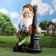 Garden figure "Dwarf with a bottle of a pillar" 70x46cm