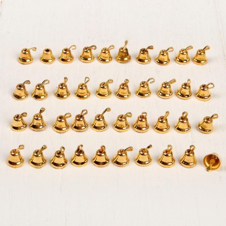 Bell for needlework, set 40 pcs., Size 1 pc. - 0.6 cm, gold color-1