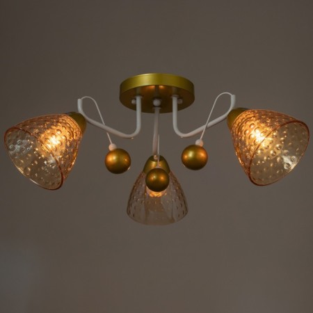 Linda chandelier 3x60W E27 white/gold 60x60x23cm-2