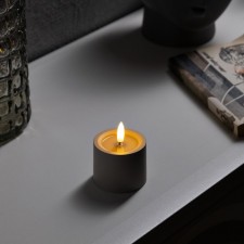 Beige LED candle, 6 × 8 × 6 cm, plastic, batteries AAAX2 (not complete), glow warm white