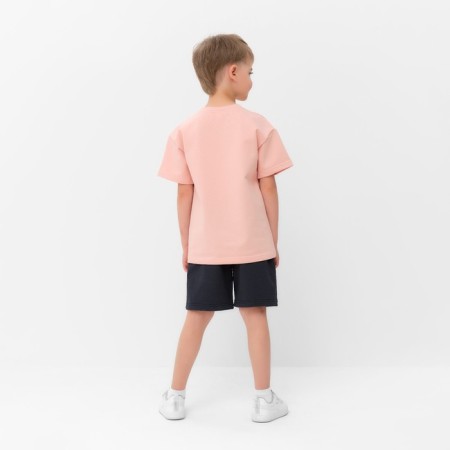 Kids (T -shirt, shorts) minku beige color/ graphite, height 134 cm-2