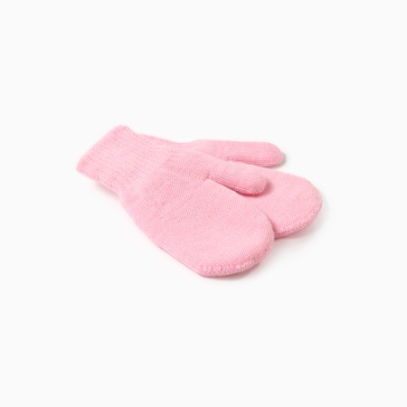 Double children's mittens, pink color, rn 14-1