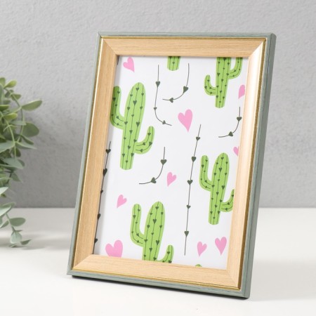 Photo frame plastic 13x18 cm "Tree with golden border" 15.5x20.5 cm-2