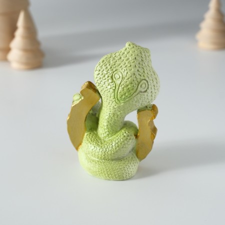 Polystone souvenir "Green cobra on horseshoe" 5x3.5x7.5 cm-3