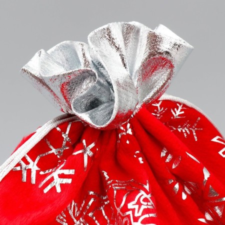 Bag gift plush “joy inside”, snowflakes, embossing, 30 x 40 cm +/- 1.5 cm, New Year-3