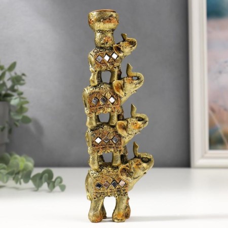 Souvenir Polystone SPRIMIDE "Pyramid of 4 Elephants in Popone with mirrors" 20x6.5x3 cm