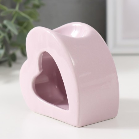 Aroma lamp ceramics "Heart" Lilac 9x4.8x8 cm-1