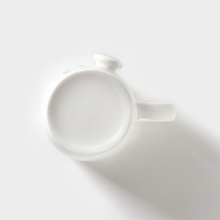 Ceramic mug with a lid and a spoon "Kitty", 350 ml, white color-6