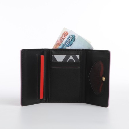 Kid wallet on the button, lilac color-4