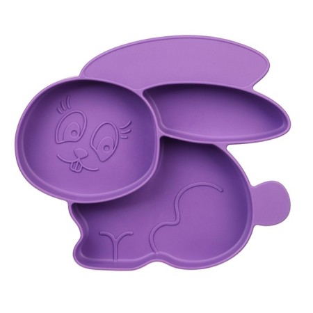 Silicone children's plate "Bunny" with sections, color mix