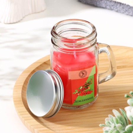 Aromatic candle in the bank "Strawberries", 7.2 x 8.5 cm, 190 g
