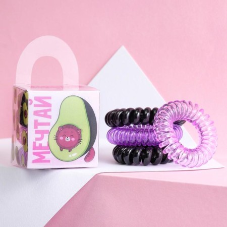 Hair gum springs "Dream", 4 pcs, diam 3.5 cm-1