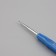 Knitting hook, with a plastic handle, d = 1.5 mm, 13.5 cm, blue color