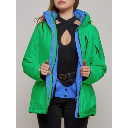 Ski jacket women's winter, size 42, green color-7