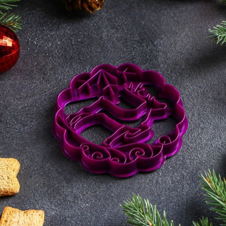 Form for carved gingerbread "Northern deer", purple color-3