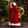 Santa Claus "in a red suit, with a patterned staff and a flashlight" 27x50 cm