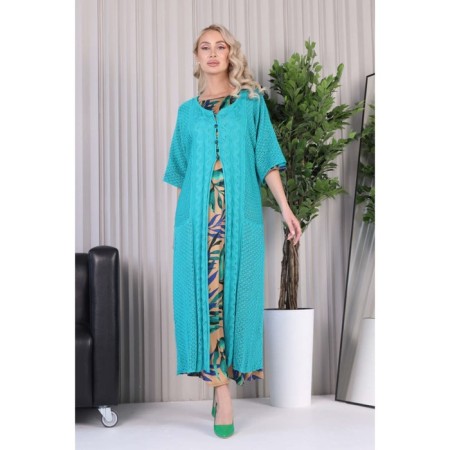 Cardigan female, size 46, green color