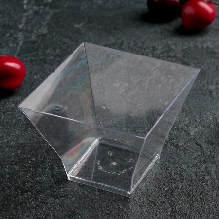 Plastic disposable form for buffet "Middle Pagoda", 200 ml, 8 × 8 cm, transparent color, 12 pcs/un