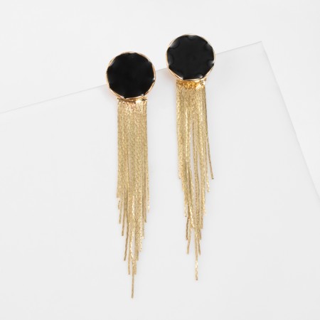 Earrings Assorted "Valkyrie" flowing rain, color gold-1