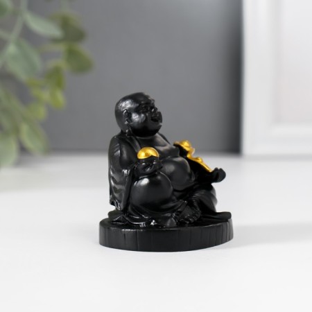 NECKE Polystone "Hothee with Golden Wand of Joua" Black 4x5x5.5 cm-1