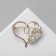 Brooch "Heart" pearl, white color in gold