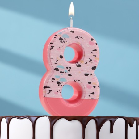 Candle for the Mosaika cake, number "8", pink