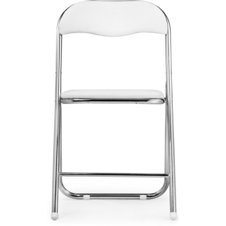 Fold 1 Metal Carcass chair, metal/eco -leather, chrome/white 43x40x77 cm-1