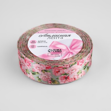 Satin ribbon "Pion", 25 mm × 18 ± 1 m, color colorful color-1