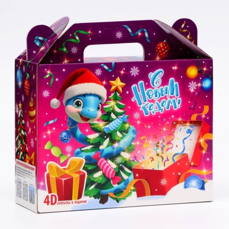 Gift box New Year's serpentines 23 x 8.5 x 23 cm-1