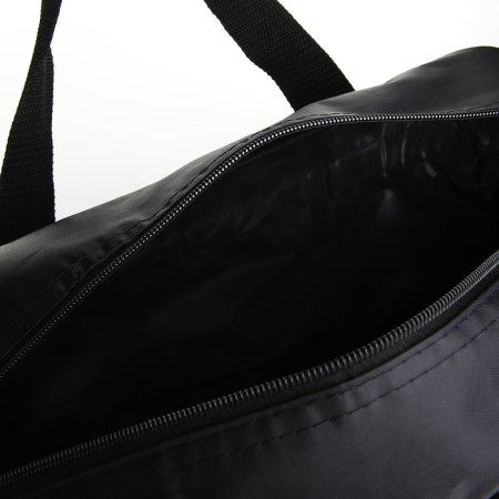 Road bag with lightning, with an increase, external pocket, long belt, black color-3