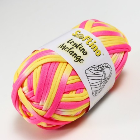 Knitted yarn 95% cotton, 5% Elastan "Lentino Melange" 100 g 30 m color 8-1