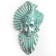 Panel "Mask 1" turquoise with silver, 30cm
