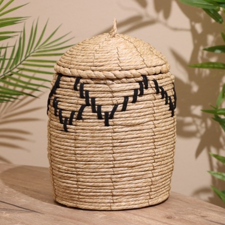A set of wicker baskets with a lid, 27x24x24/22x18x18 cm-4