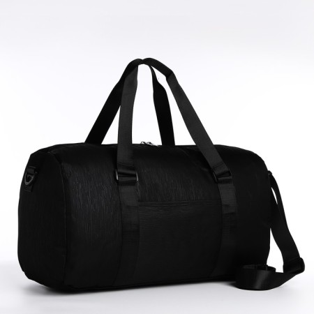Road bag with lightning, external pocket, suitcase holder, long belt, black color