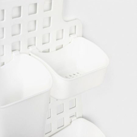 The storage basket suspended with containers, 29 × 9.5 × 38 cm, white color-2