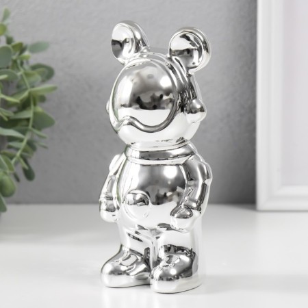 Souvenir Ceramics "Mishka-cosmonaut" silver 8x6x18 cm-3