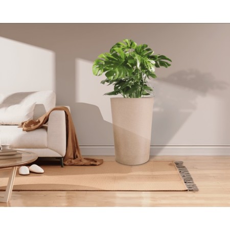 High pots with drainage liner, 97l cappuccino 49.3x49.3x72.3cm-1